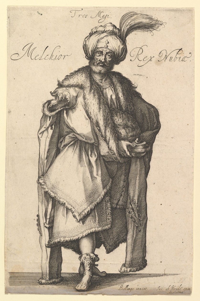 Melchior, depois da série Três Reis Magos de Jacques Bellange, ca. 1615 de Matthaus Merian