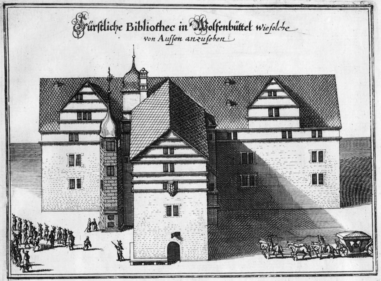 Biblioteca Herzog August em Wolfenbüttel, entre 1655 e 1660 de Matthaus the Elder Merian