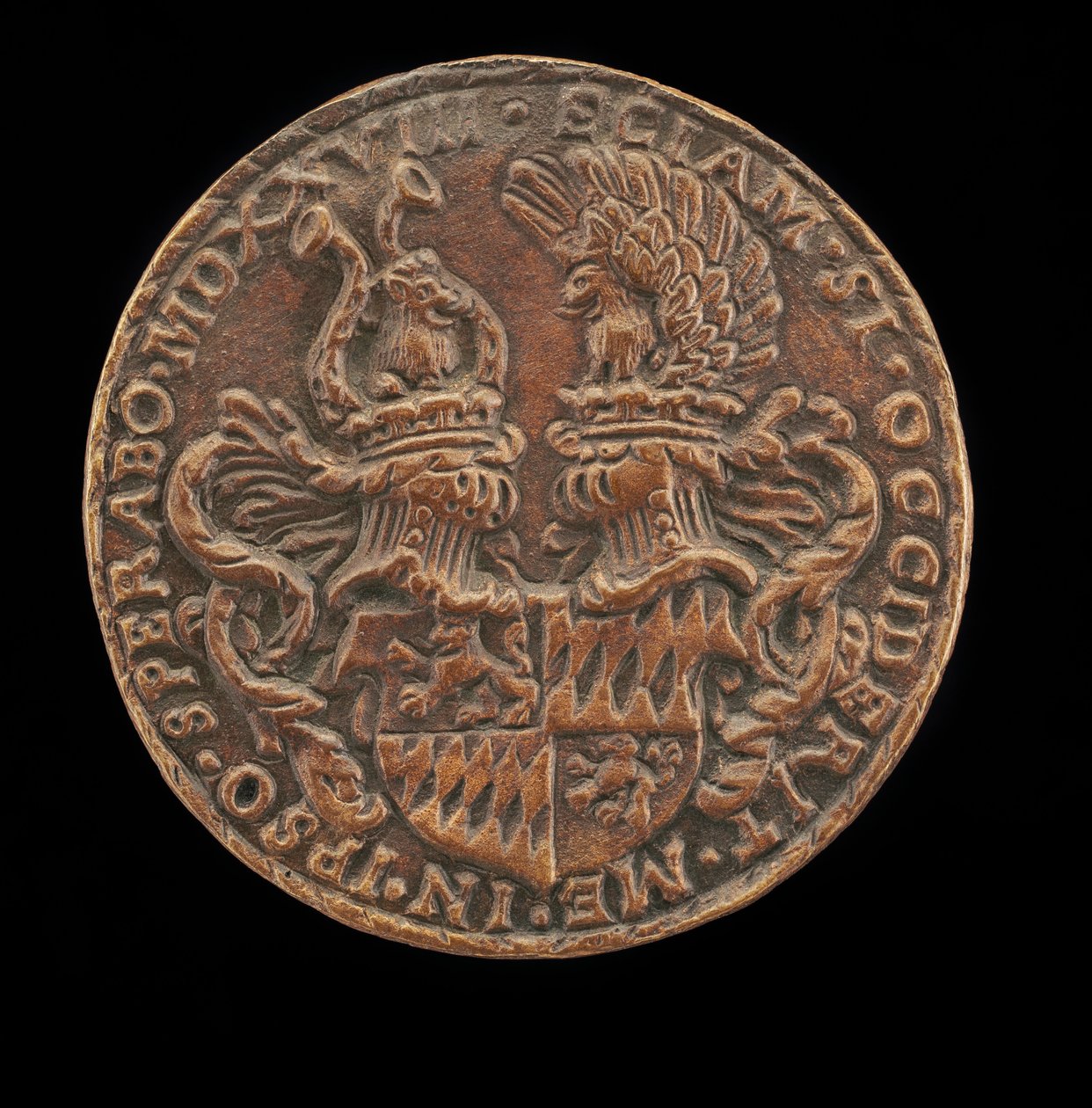 Escudo com Cascos e Cristas [reverso], 1528. de Matthes Gebel