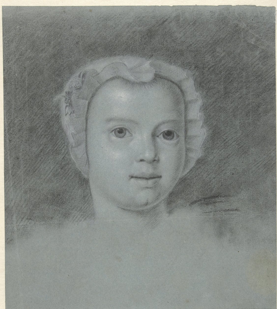 Cabeça de uma garota com um chapéu branco de Mattheus Verheyden