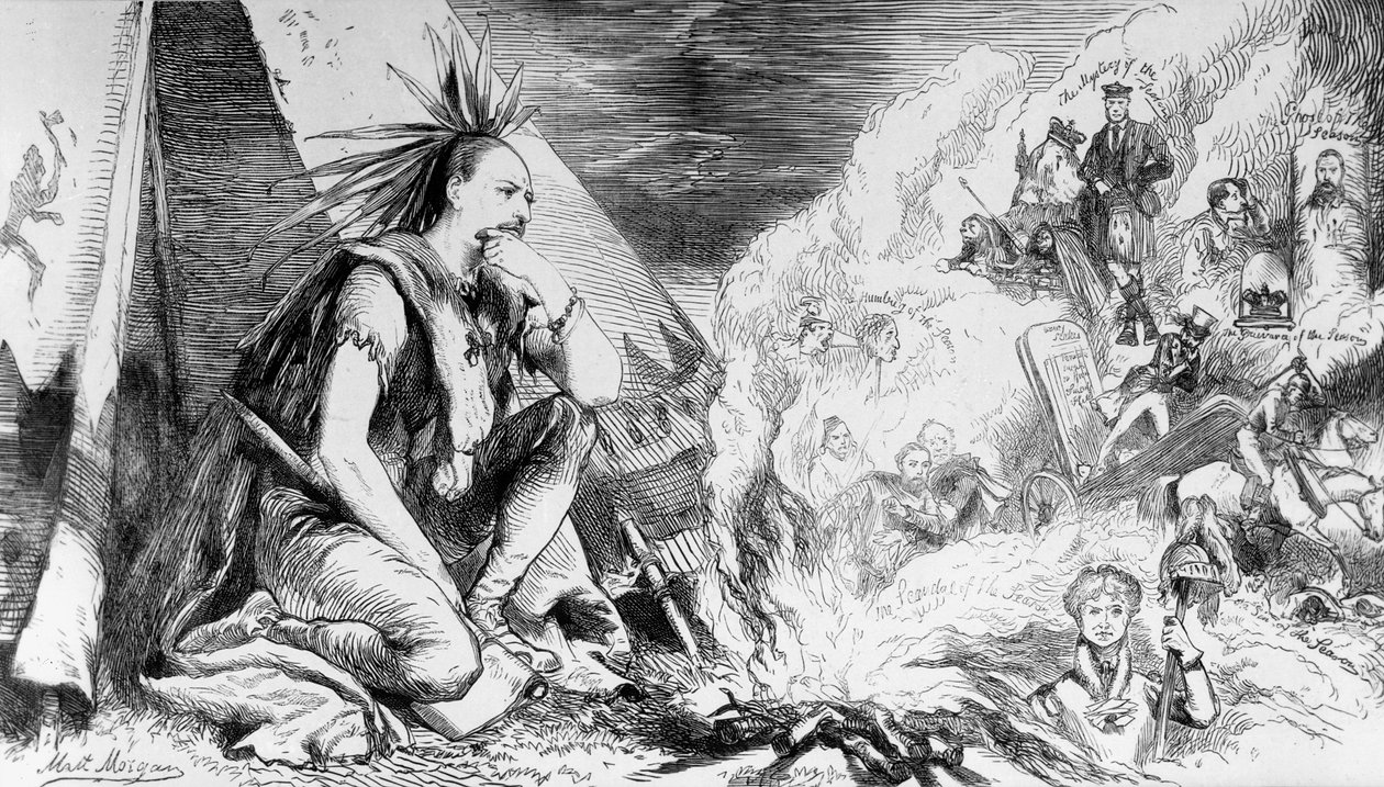 &39;Pictures in the Fire&39;, desenho animado da revista &39;Tomahawk&39;, 24 de agosto de 1867 de Matthew Somerville Morgan