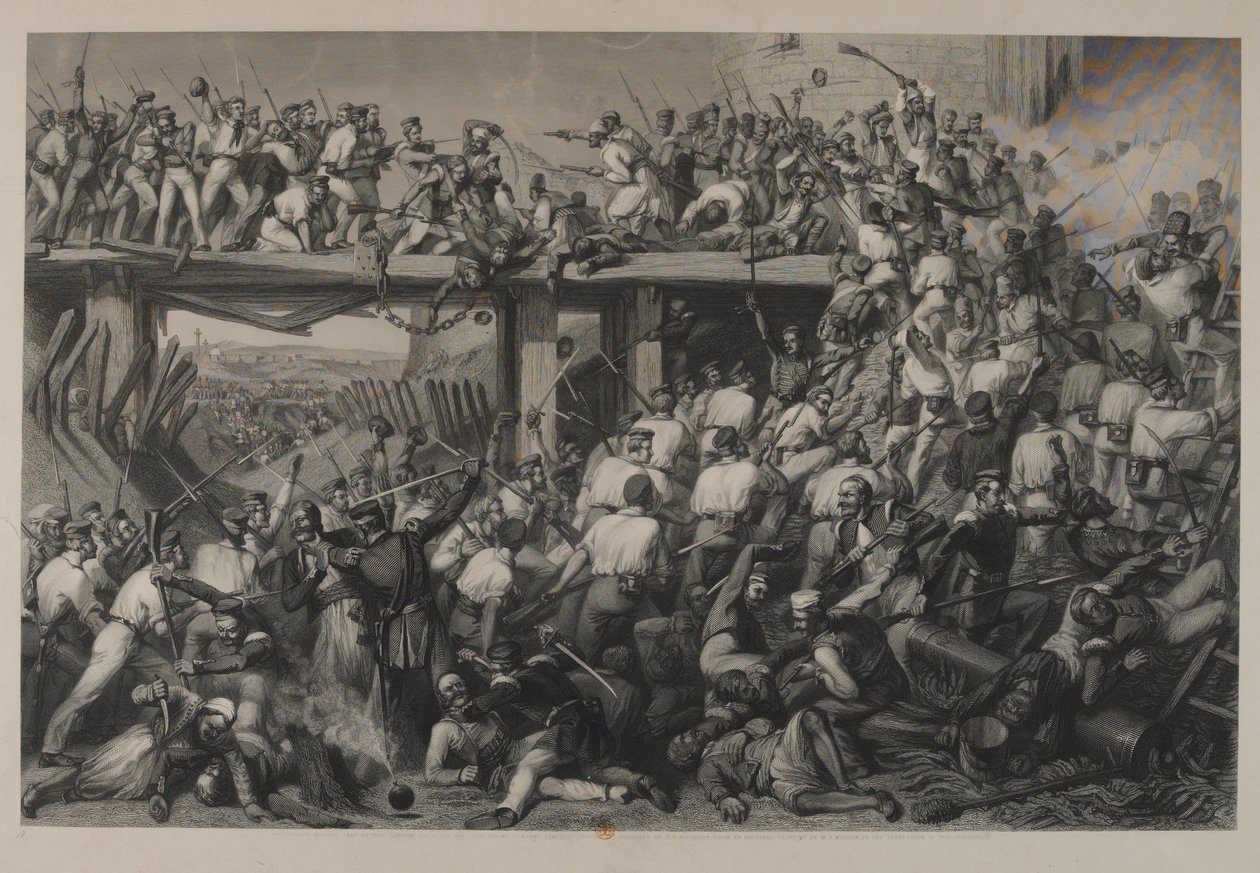 Storming of Delhi, gravado por TH Sherratt, publicado pela London Printing and Publishing Company, agosto de 1859 de Matthew Somerville Morgan