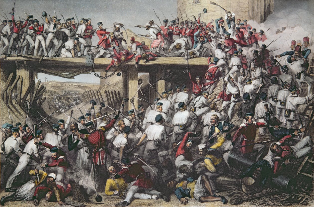 Storming of Delhi, gravado por TH Sherratt, publicado pela London Printing and Publishing Company, em agosto de 1859 (gravura a cores) de Matthew Somerville Morgan