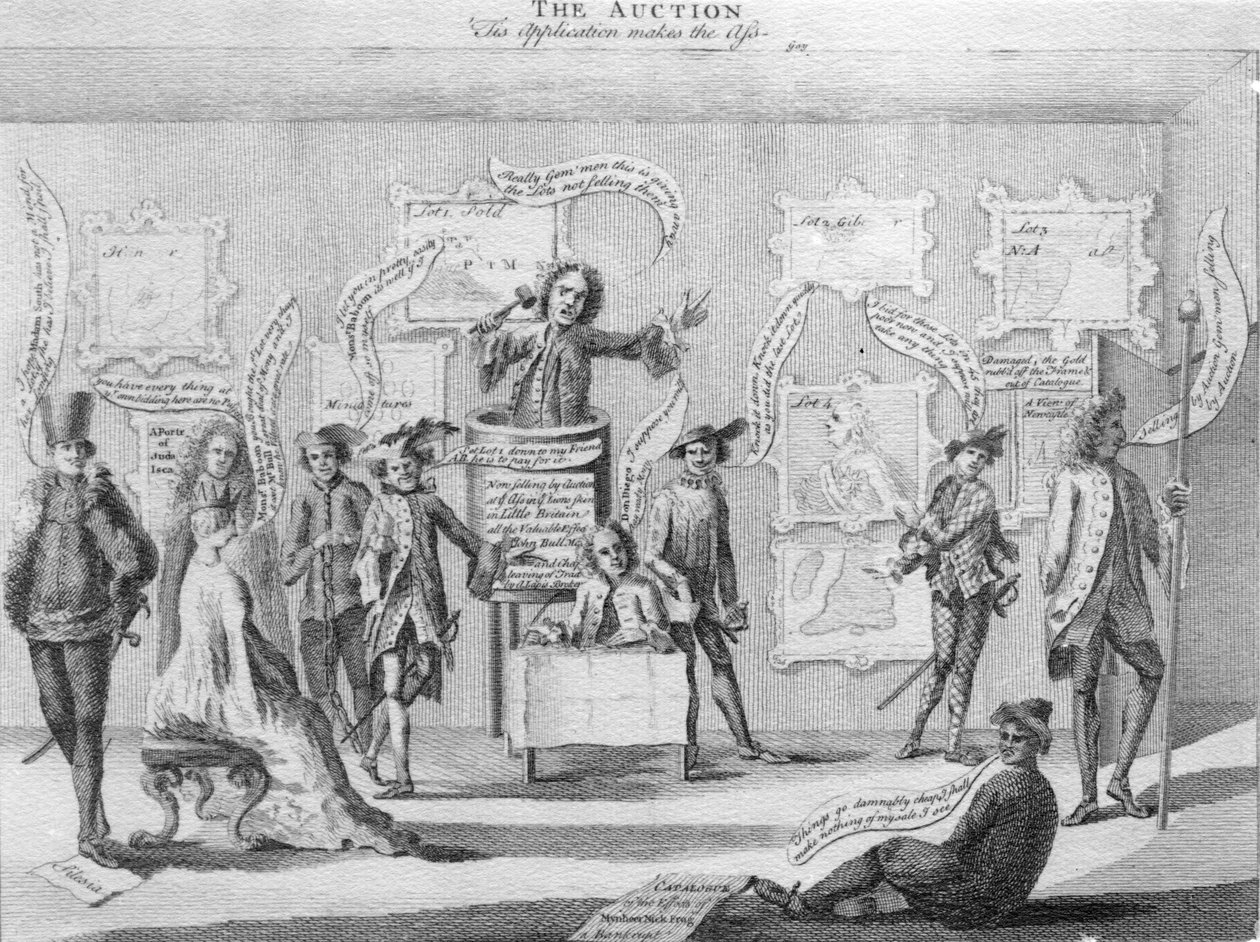 O Leilão, c.1756 de Matthew or Matthias Darly