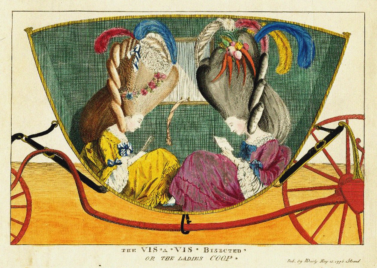 O vis-a-vis bifurcado, ou o galinheiro das senhoras, 1776. de Matthew Darly