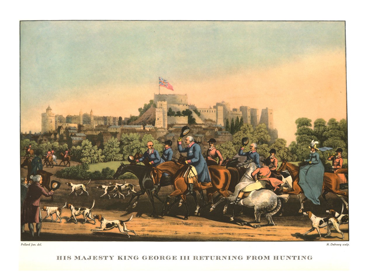 Sua Majestade o Rei George III Retornando da Caça, início do século XIX, c1955. de Matthew Dubourg