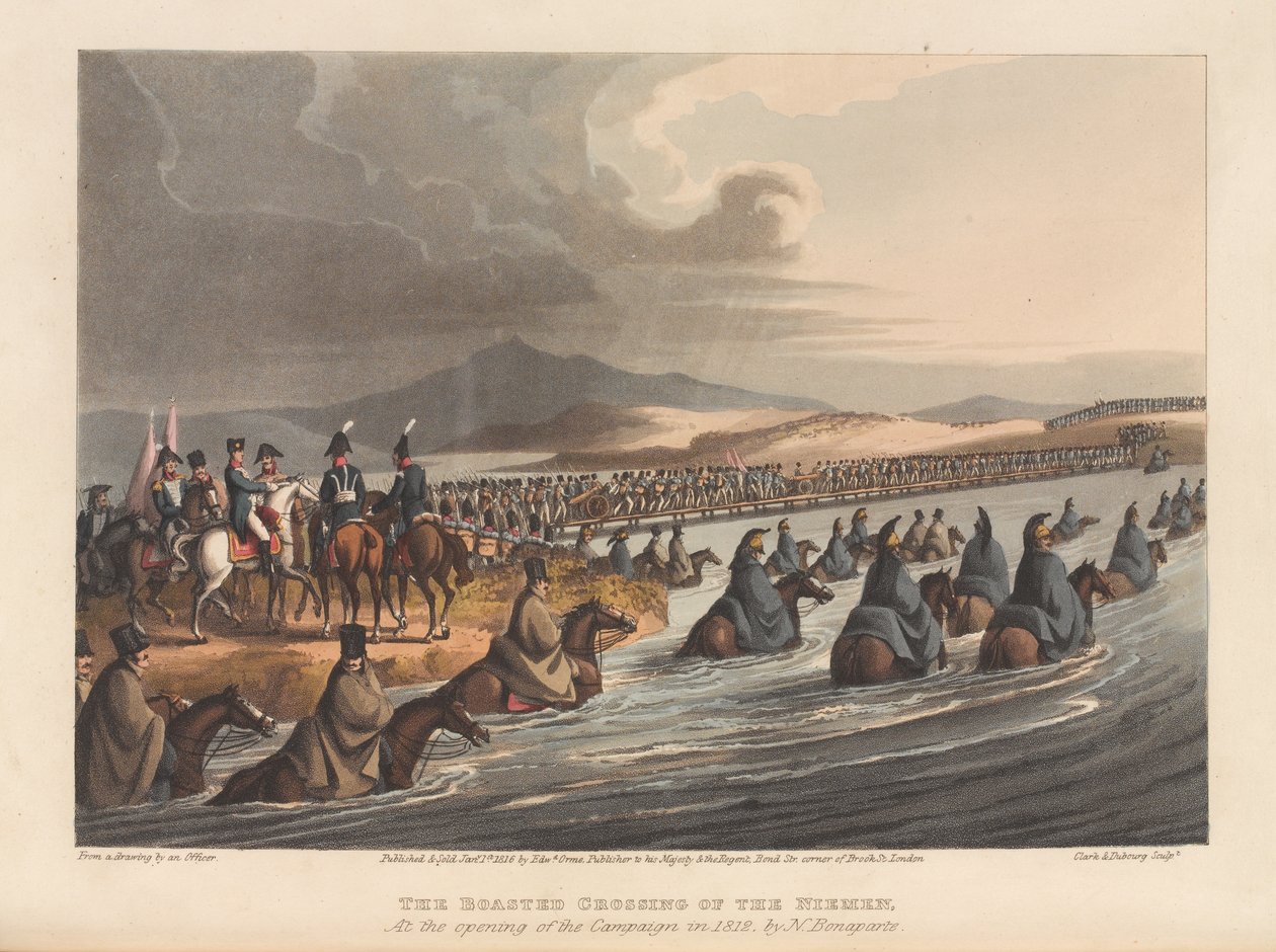 A travessia do Niemen na abertura da campanha em 1812 (imprimir) de Matthew Dubourg