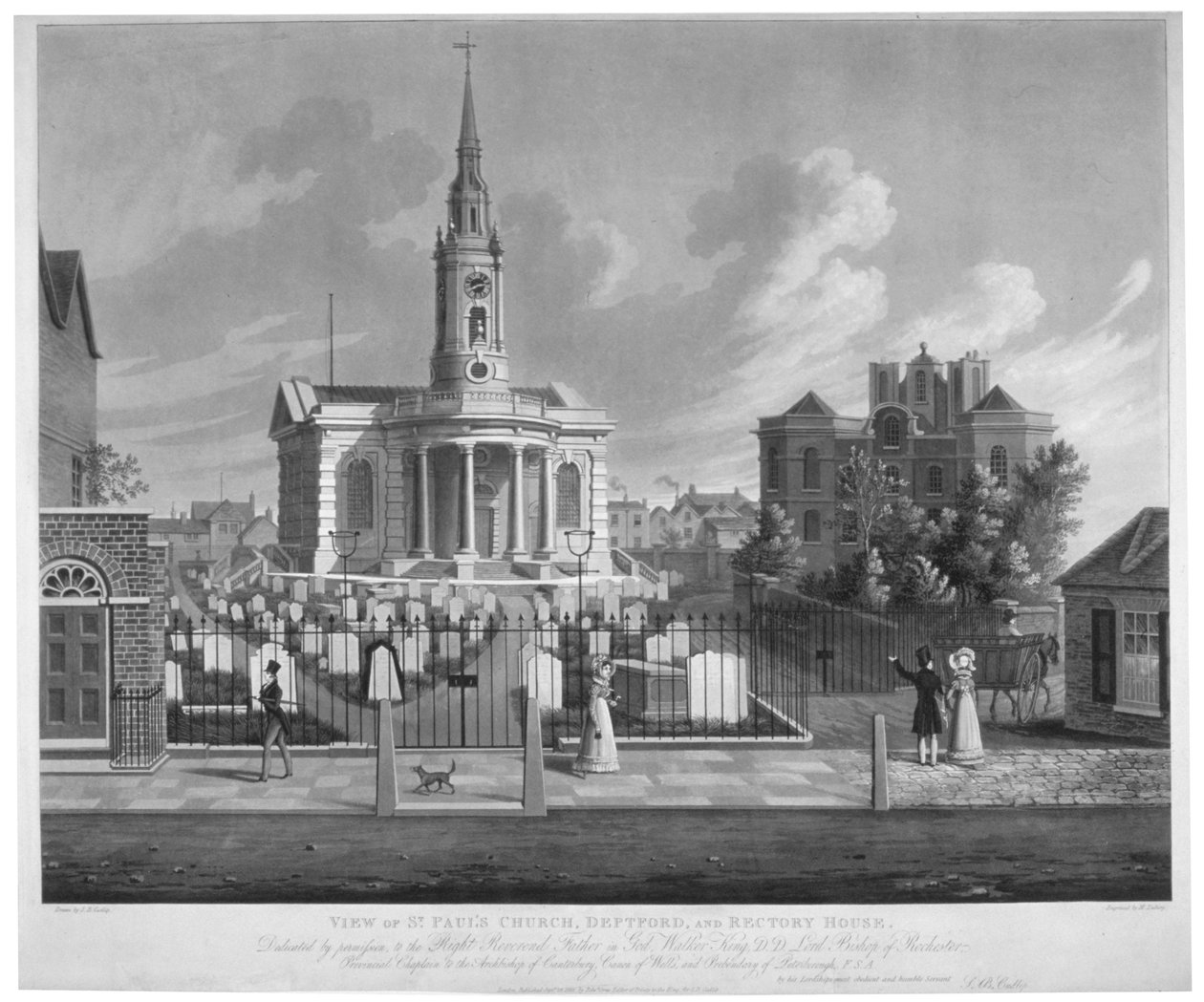 Vista da Igreja de São Paulo, Deptford, Londres, 1822.                                             de Matthew Dubourg