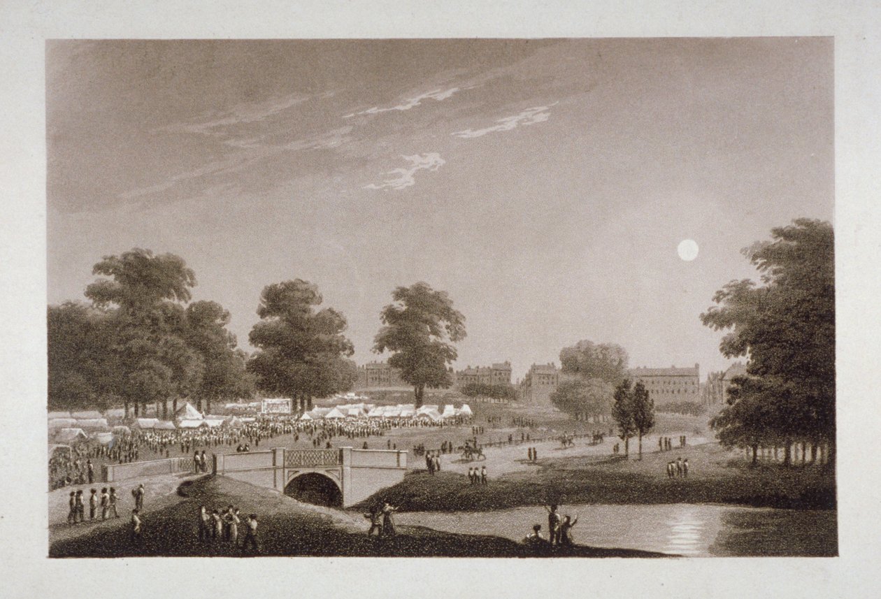 Vista do Serpentine and Hyde Park, Londres, 1814.                                                   de Matthew Dubourg