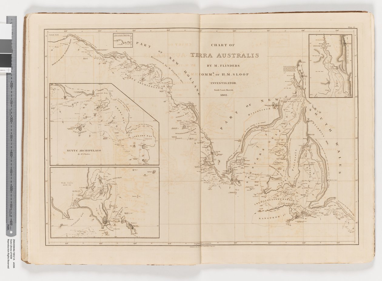 Carta da Terra Australis, Costa Sul, Folha III de Matthew Flinders