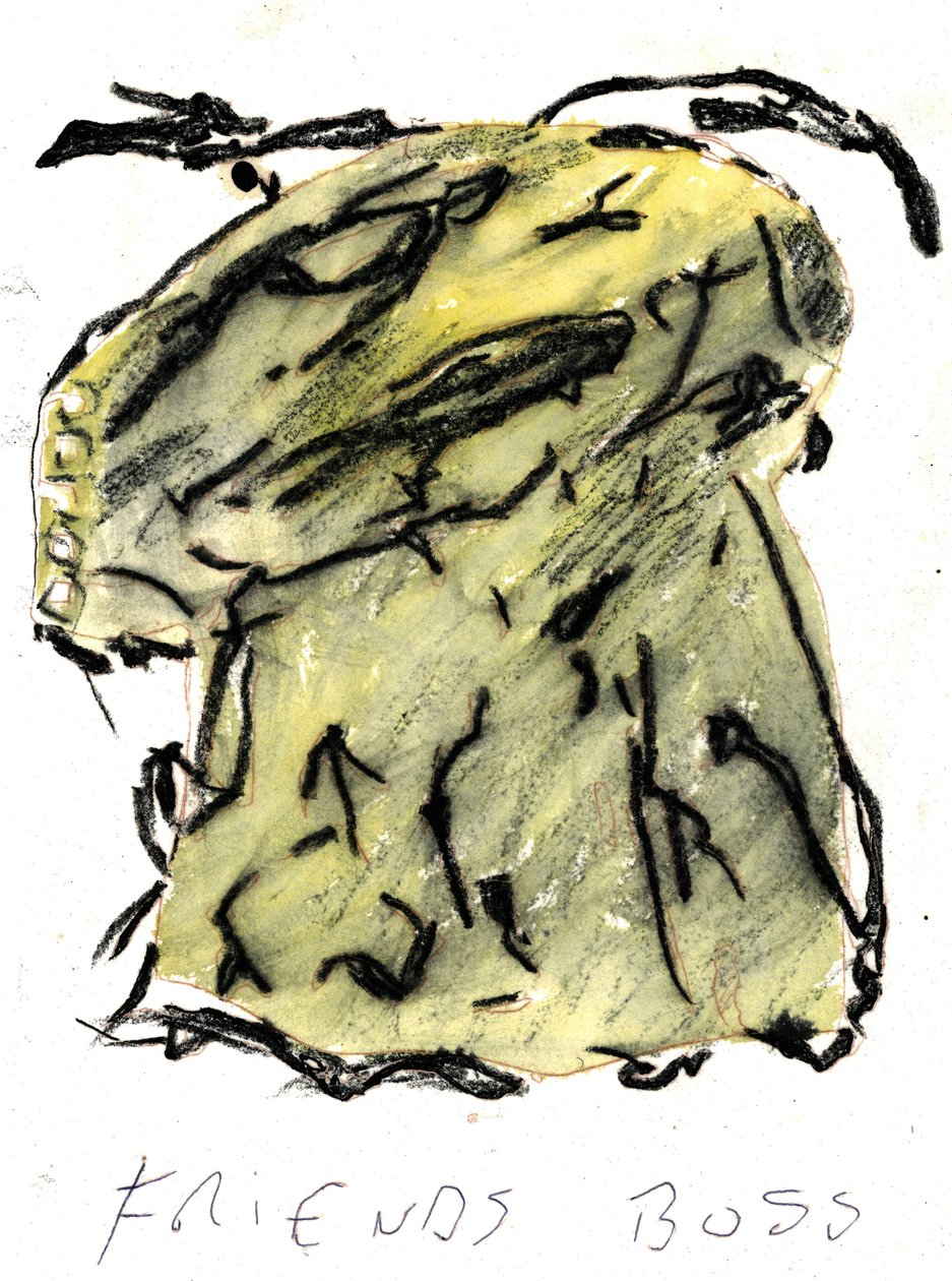 chefe do amigo, 2021 (aquarela, pastel) de Matthew Hilton