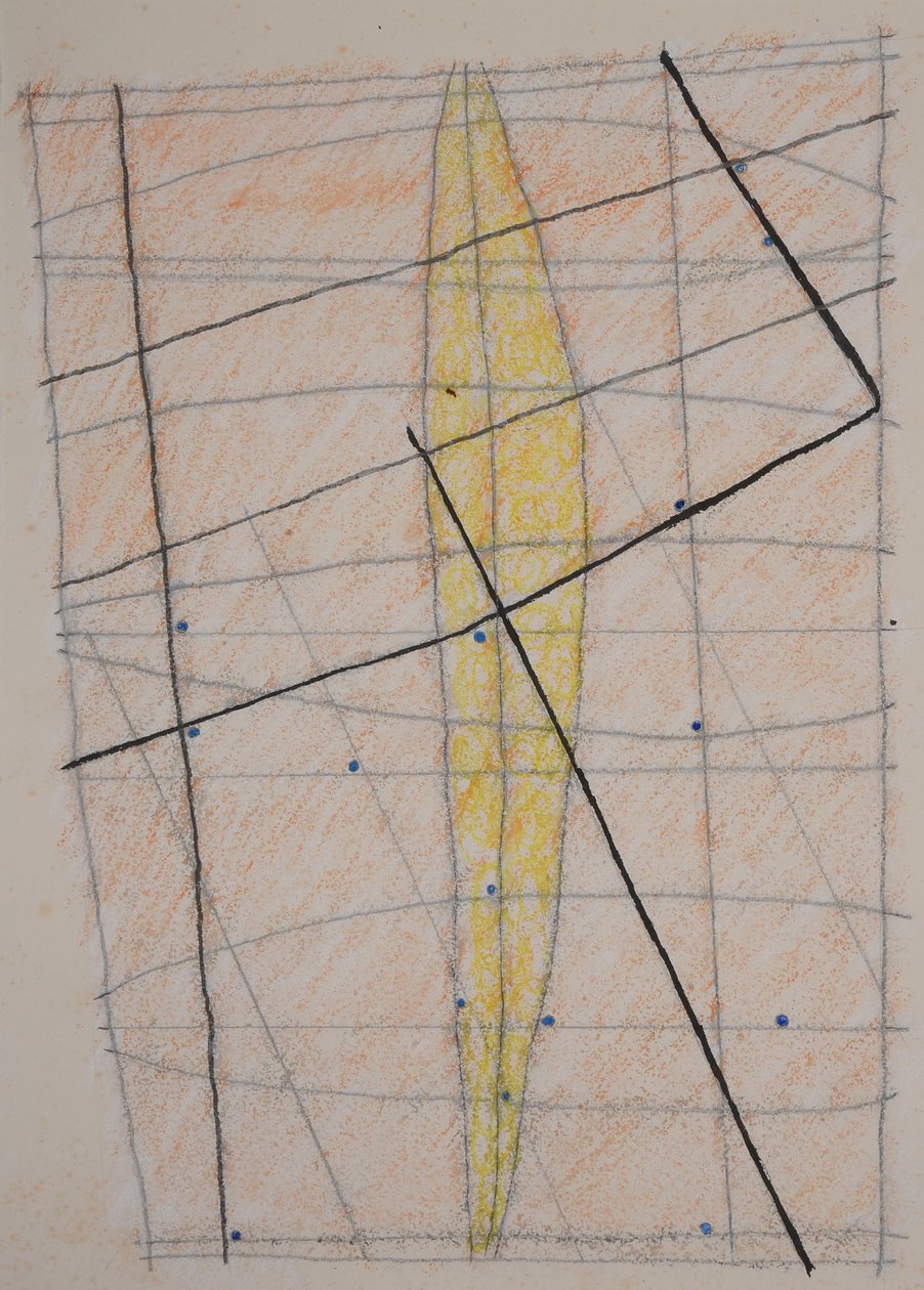 gráfico de varas 3, 2014 (lápis de cor aquarela) de Matthew Hilton