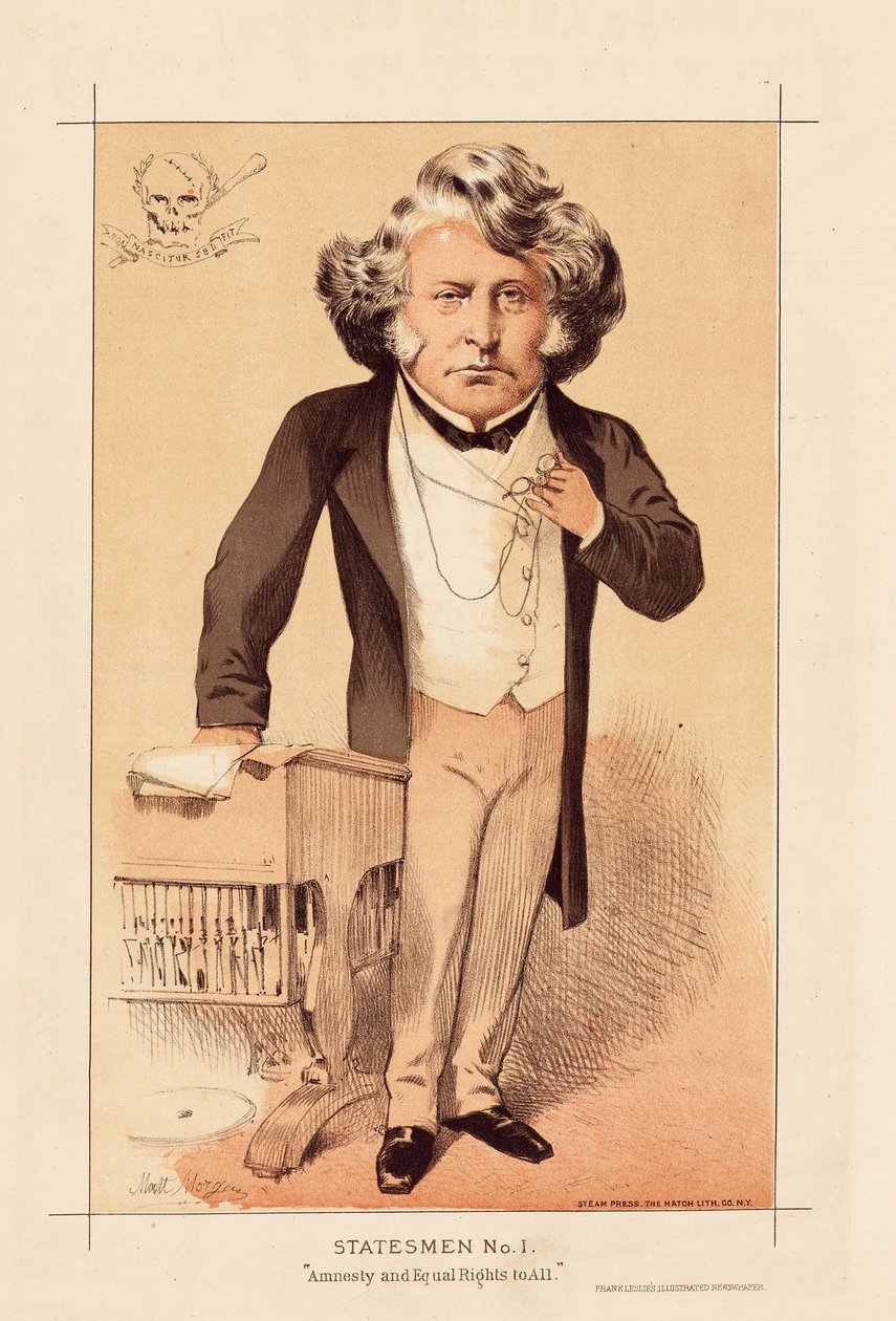 Estadista nº 1, Amnistia e Igualdade de Direitos para Todos, pub. 1871 (cor litho) de Matthew