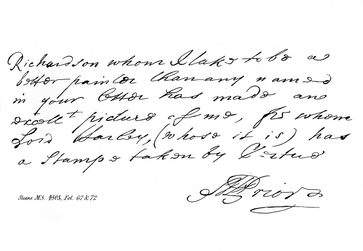 Parte de uma carta de Matthew Prior o poeta, final do século XVII - início do século XVIII, 1840 de Matthew Prior
