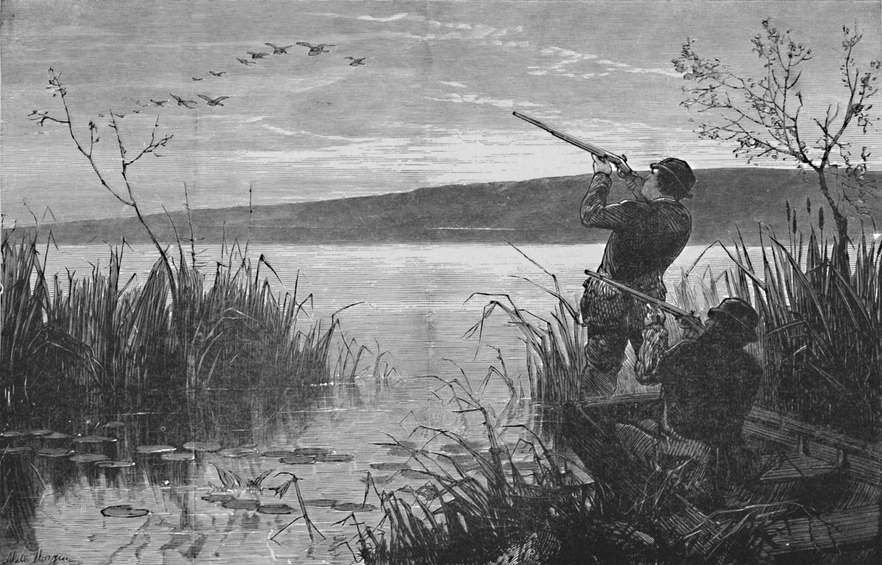 Tiro ao pato no lago Saratoga, 1973, 1883 de Matthew Somerville Morgan