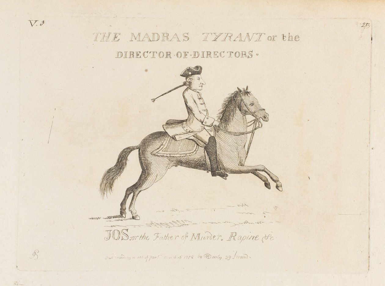 O Tirano de Madras, ou o Diretor de Diretores (gravura) de Matthew or Matthias Darly
