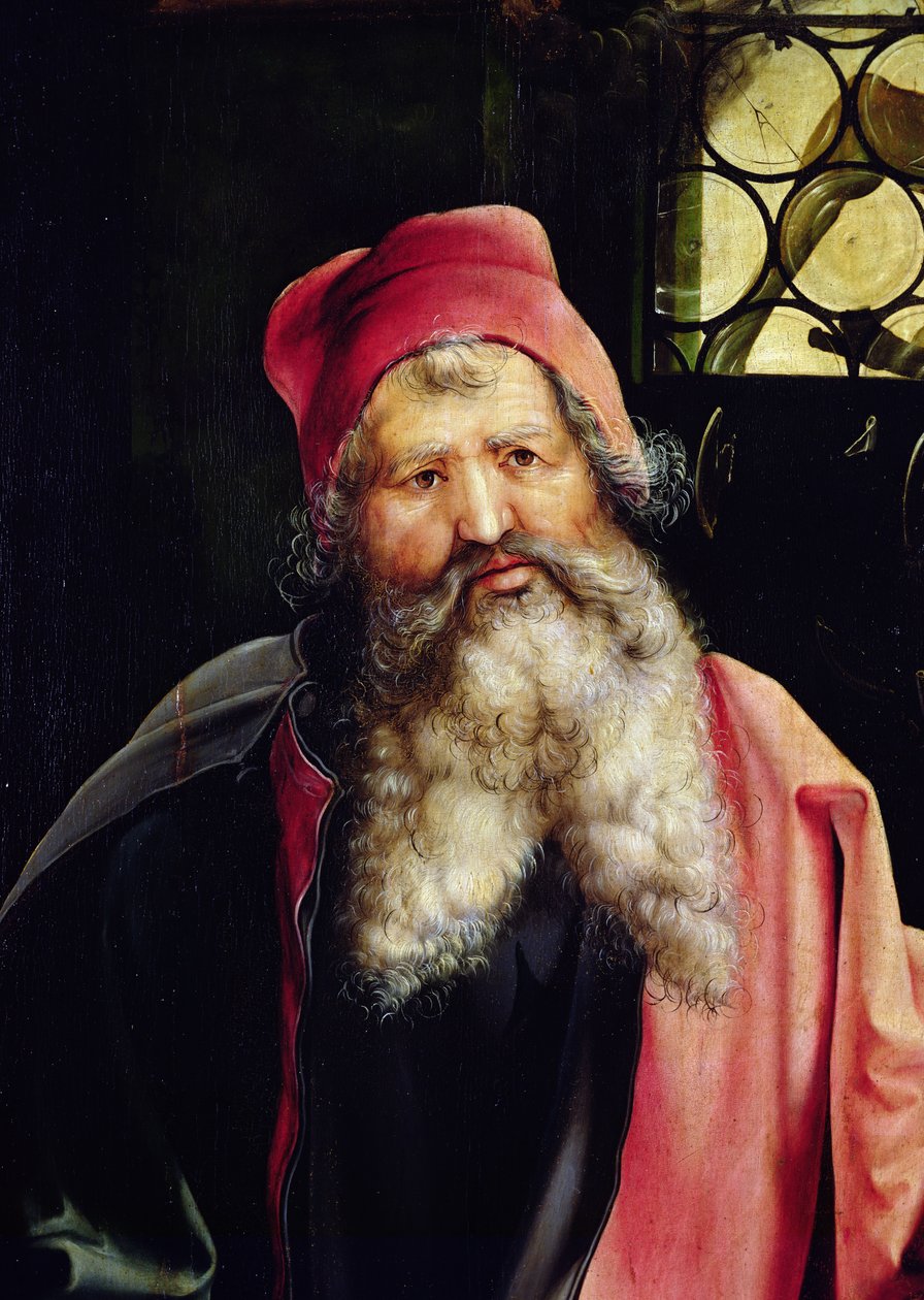 Detalhe de Santo Antônio do retábulo de Isenheim, c.1512-16, óleo no painel de Matthias Grünewald