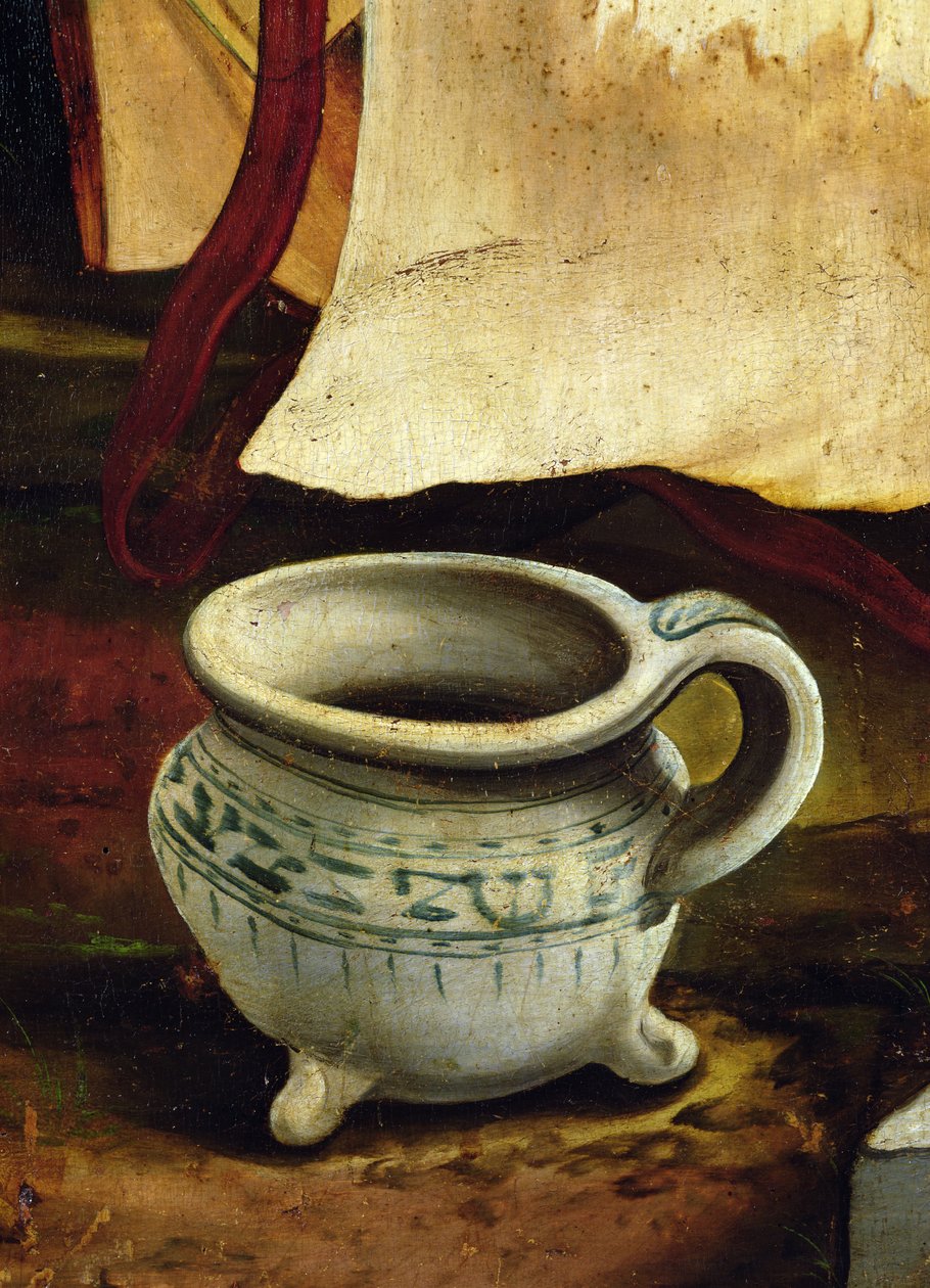 Detalhe, de, um, penico, de, presépio, cena, de, a, isenheim, altarpiece, asa exterior, c.1512-1516, óleo, ligado, painel de Matthias Grünewald