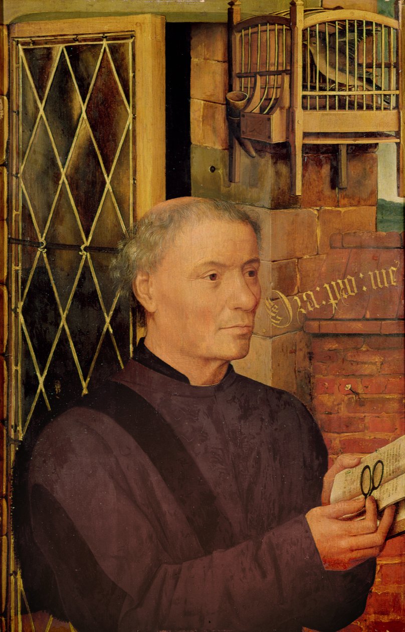 Retrato de um patrono (óleo sobre madeira) de Matthias Grünewald
