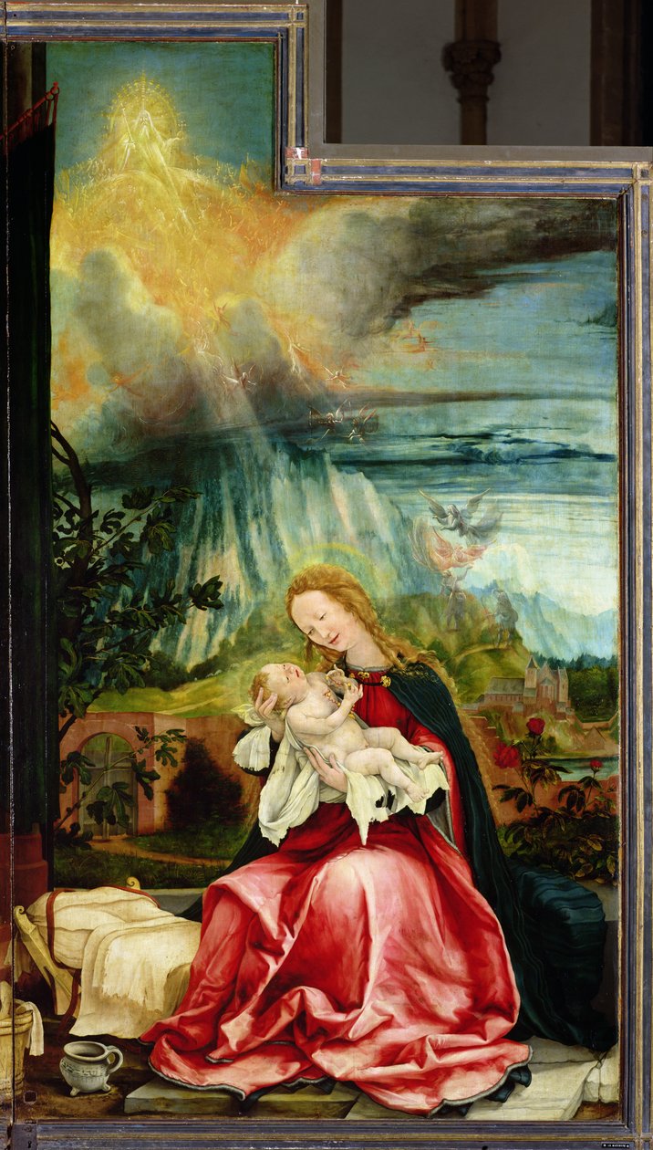 A Natividade, do Retábulo de Isenheim, c.1512-16 de Matthias Grünewald