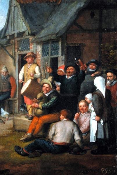 Detalhe da Dança dos Camponeses, 1678 (veja também 150651) de Matthias Scheits