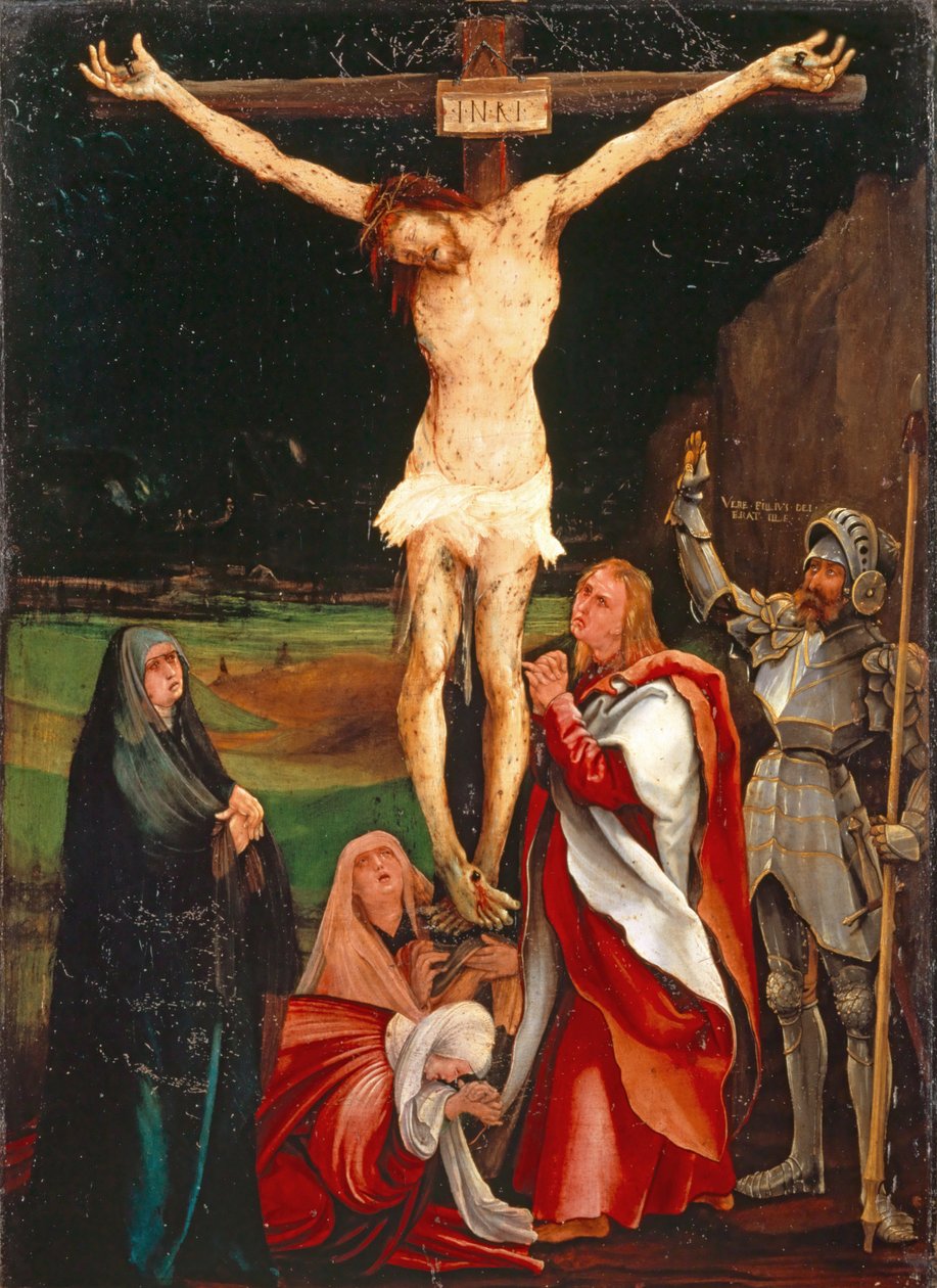 Crucificação, c.1515 (técnica mista em limewood) de Matthias Grünewald