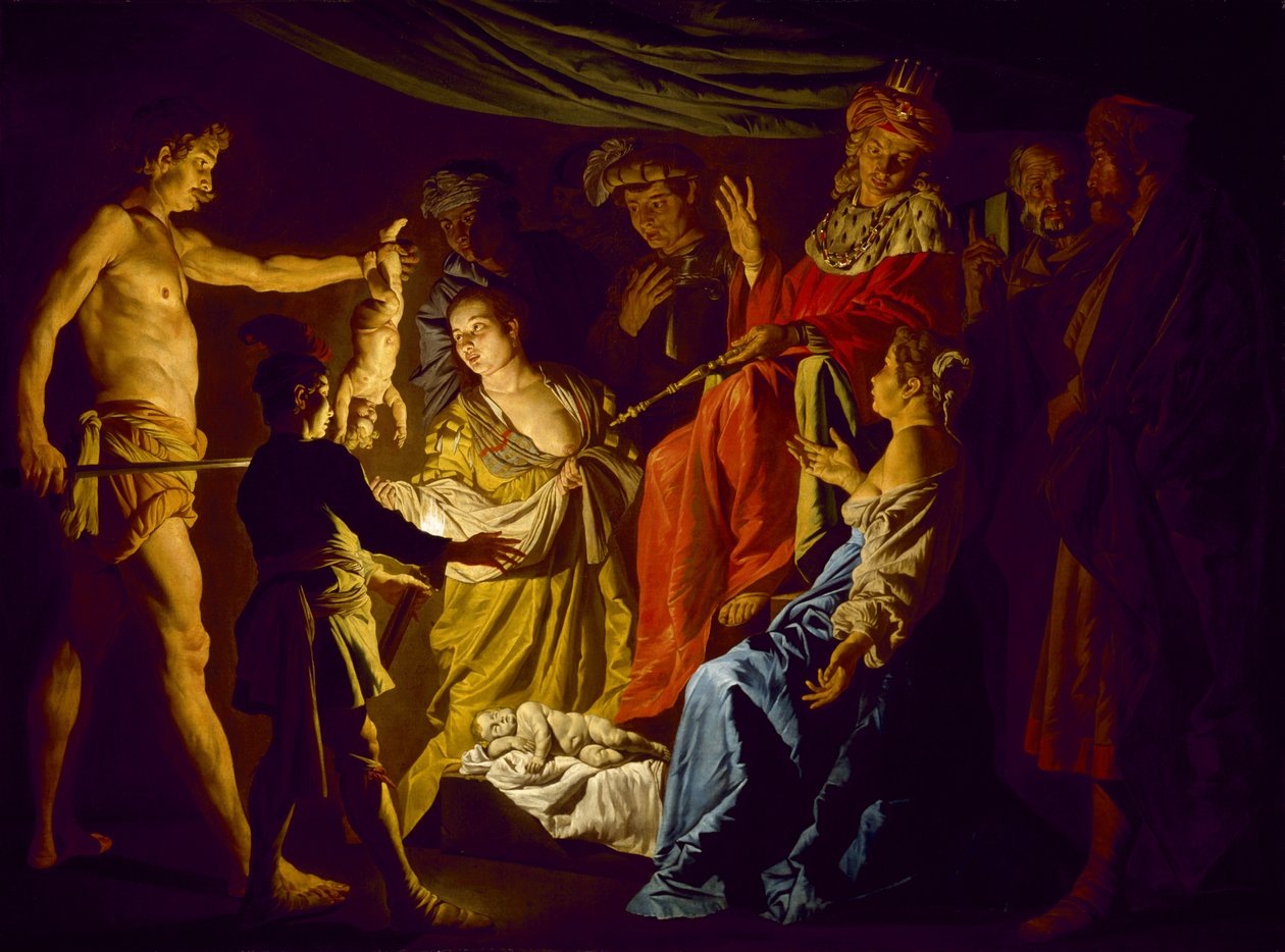 O julgamento de Salomão, c.1640 de Matthias Stomer
