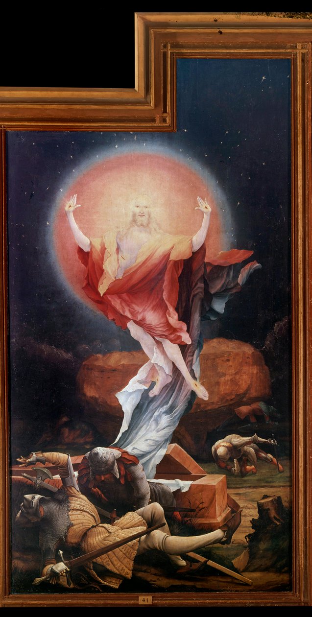 Altarpiece of Issenheim (ou Isenheim): "The Resurrection" Panels de Mathis Neithardt Gothardt este Matthias Grunewald (1480-1528) (ec.all.) 1512-1516 Colmar, Musee Unterlinden de Matthias (c.1480 1528) Grunewald