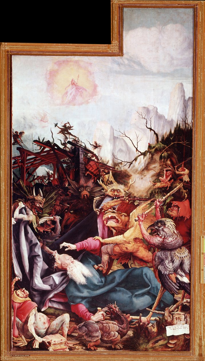 A Tentação de Santo Antônio, o Grande, Altar de Issenheim (óleo sobre painel de Matthias (c.1480 1528) Grunewald
