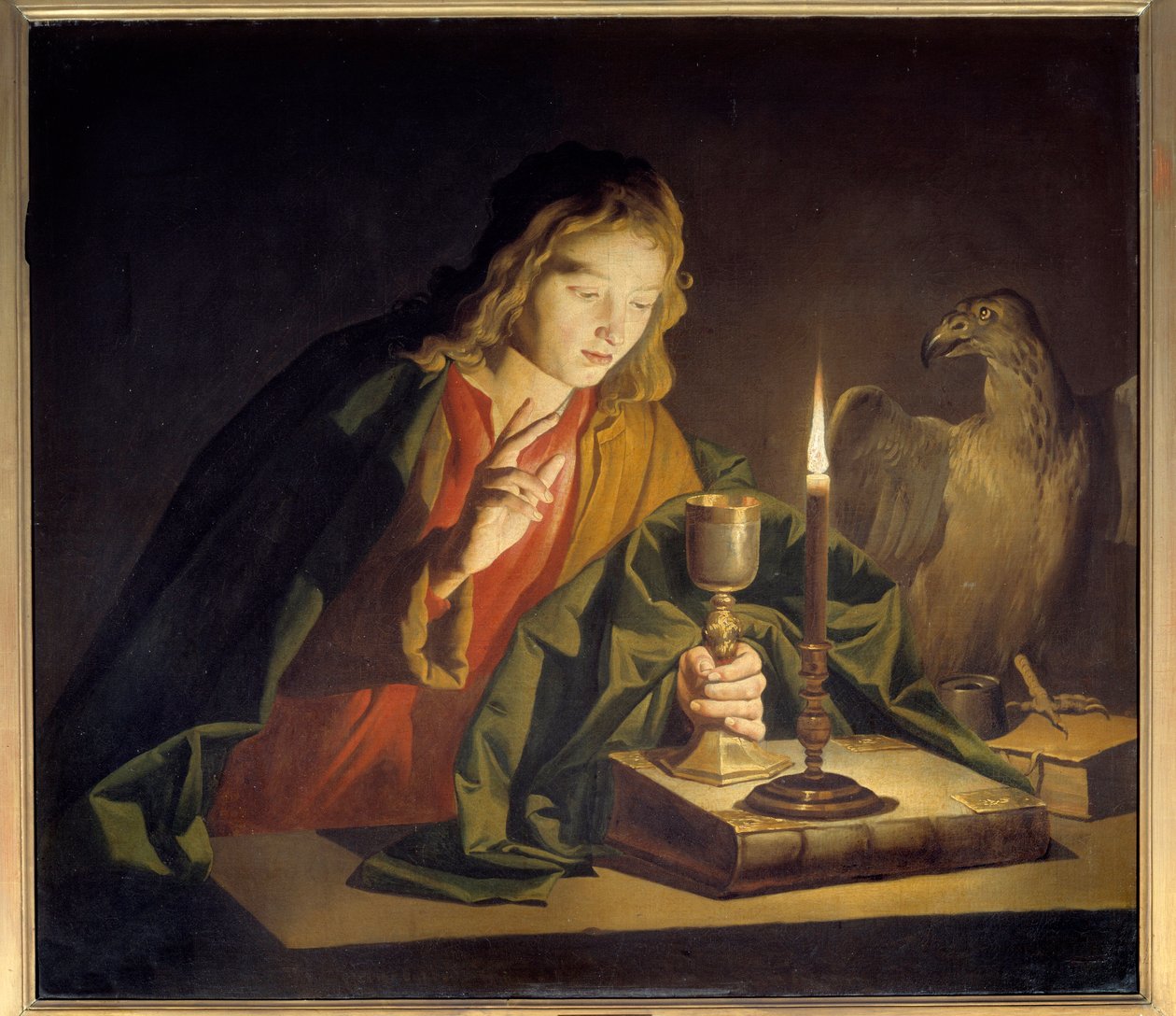 São João Evangelista Pintura de Mathias Stomer (Estômero Matthias) (1600-1650) de Matthias (c.1600 p.1650) Stomer