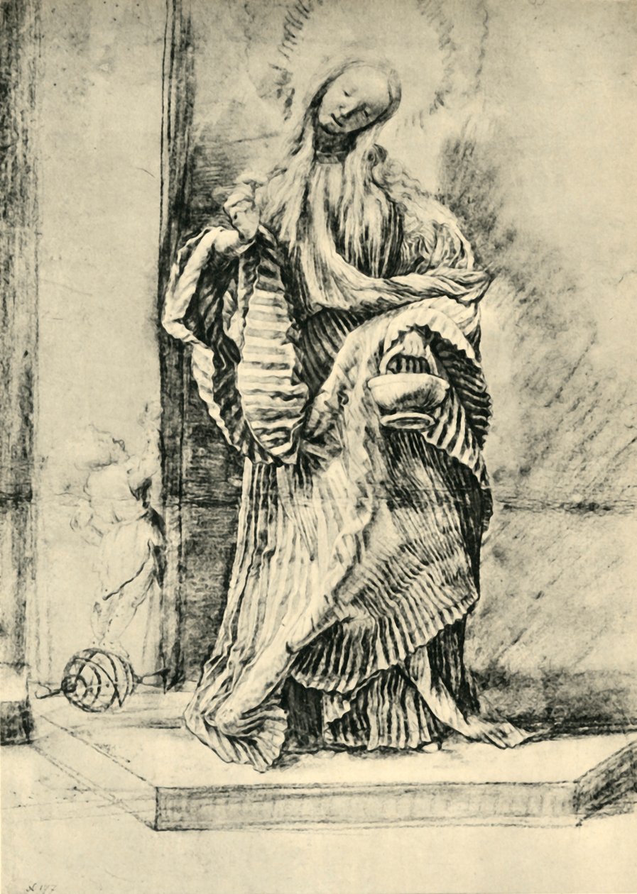 Santa Dorothy com cesto de flores, c1520, 1943. de Matthias Gruenewald