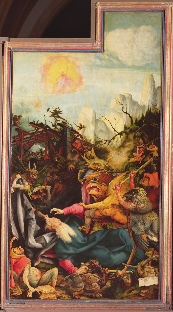 Tentação de Santo Antônio, do Retábulo de Isenheim, c.1512-16 de Matthias Grünewald