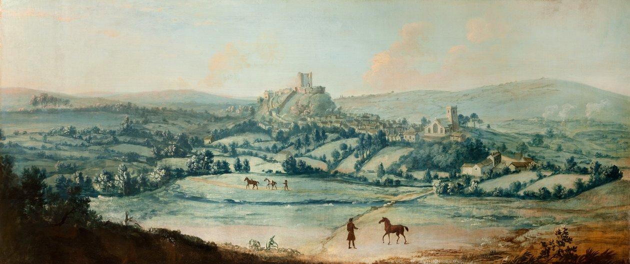 Vista distante de Clitheroe, c.1730 (óleo sobre tela) de Matthias Read