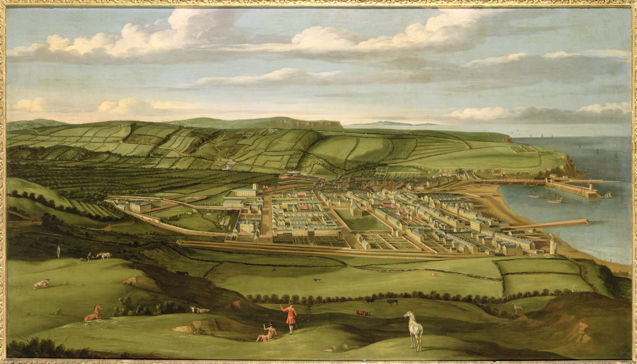Whitehaven, Cumbria, Exibindo Flatt Hall, c.1730-35 (óleo sobre tela) de Matthias Read