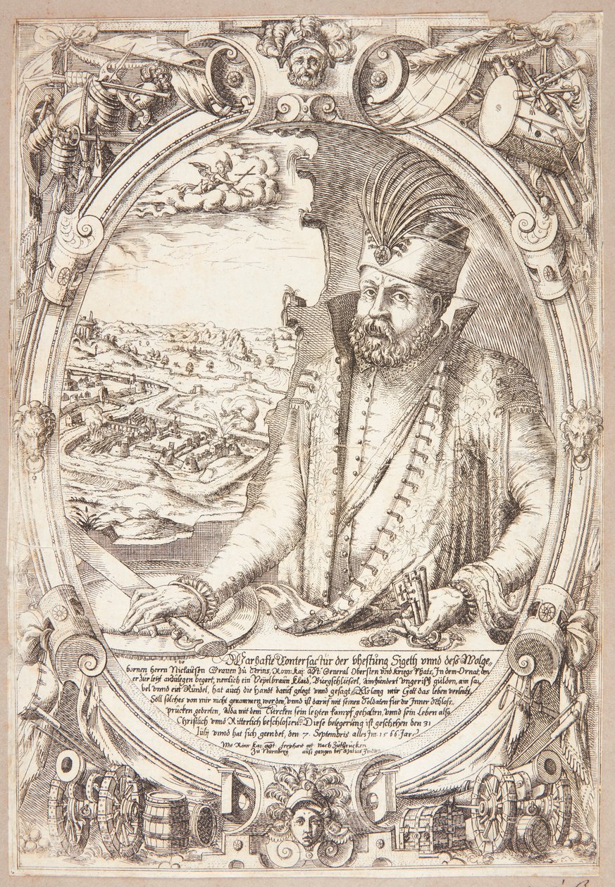 Retrato do comandante militar Nikola IV Zrinski (Miklós IV Zrínyi) de Matthias Zündt