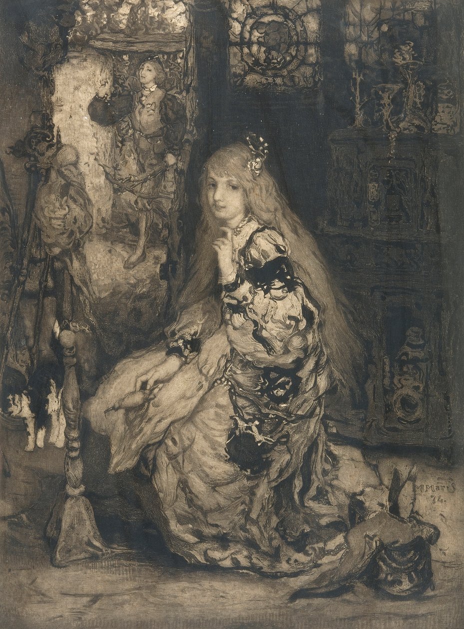 Menina com fuso, 1874 de Matthijs Maris
