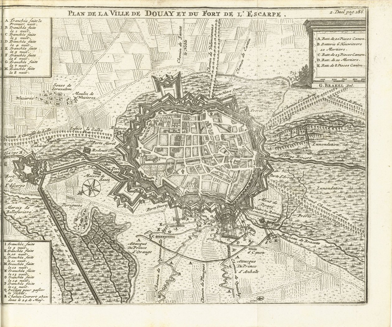 Beleg van Douai, 1710
Plano da Cidade de Douay e do Forte de l