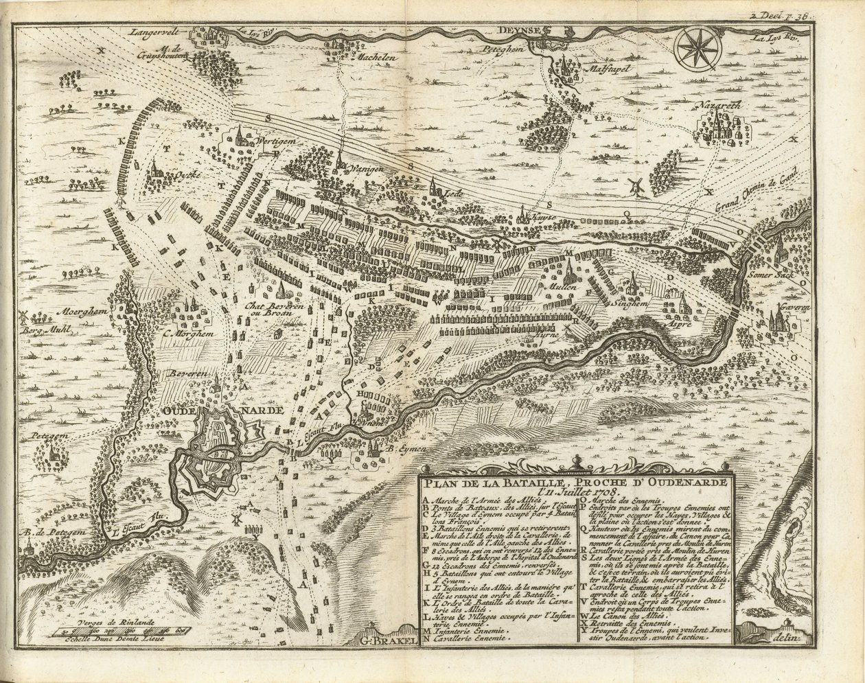 Batalha de Oudenarde, 1708
Plan de la Bataille, proche d