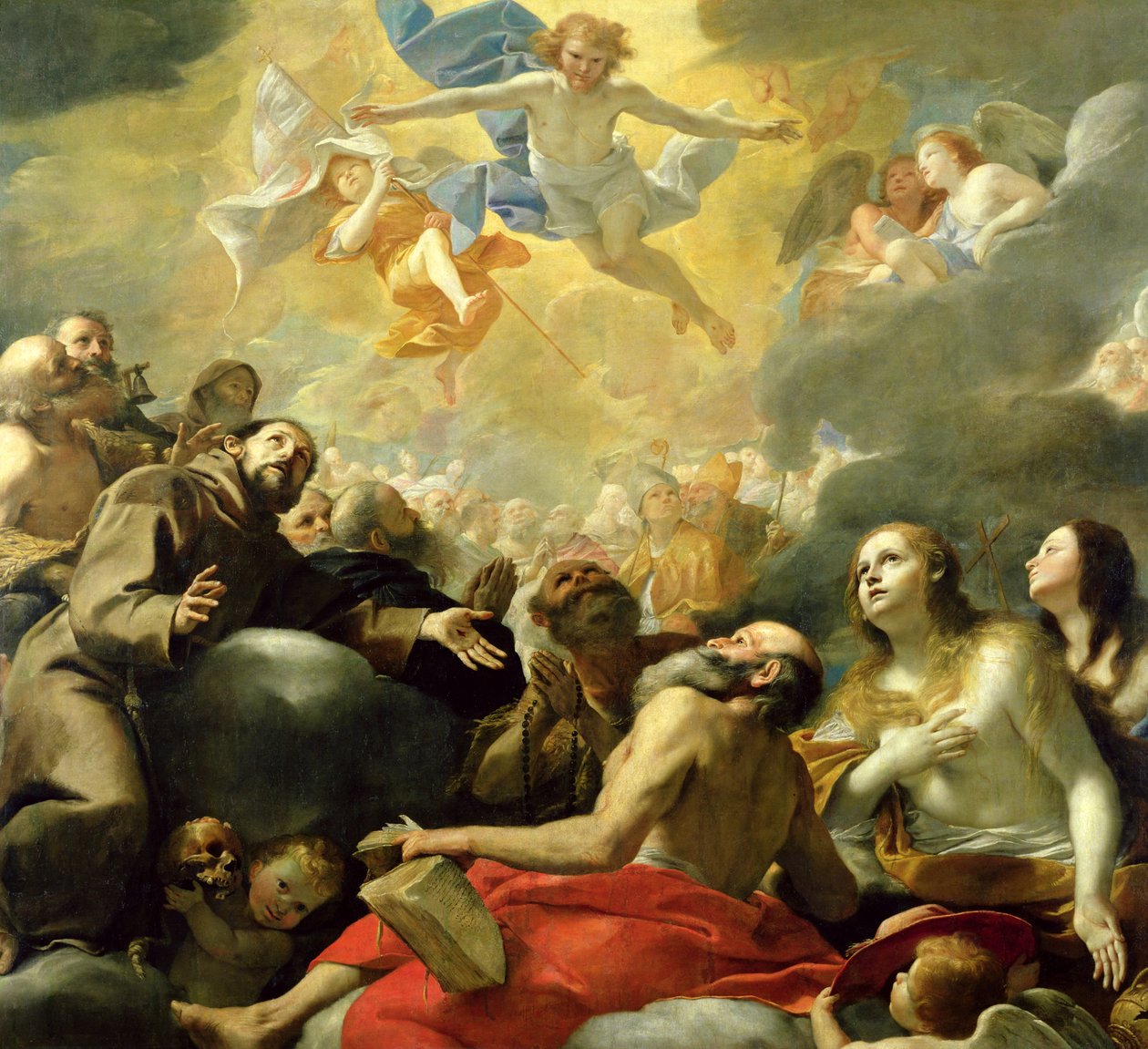 Cristo em glória com os santos, c.1660 de Mattia Preti