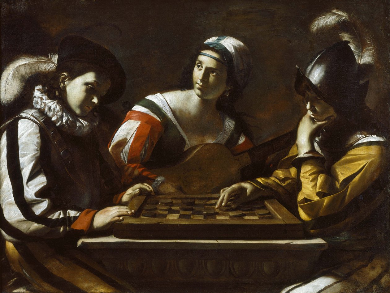 O jogo de damas, de 1630 de Mattia Preti