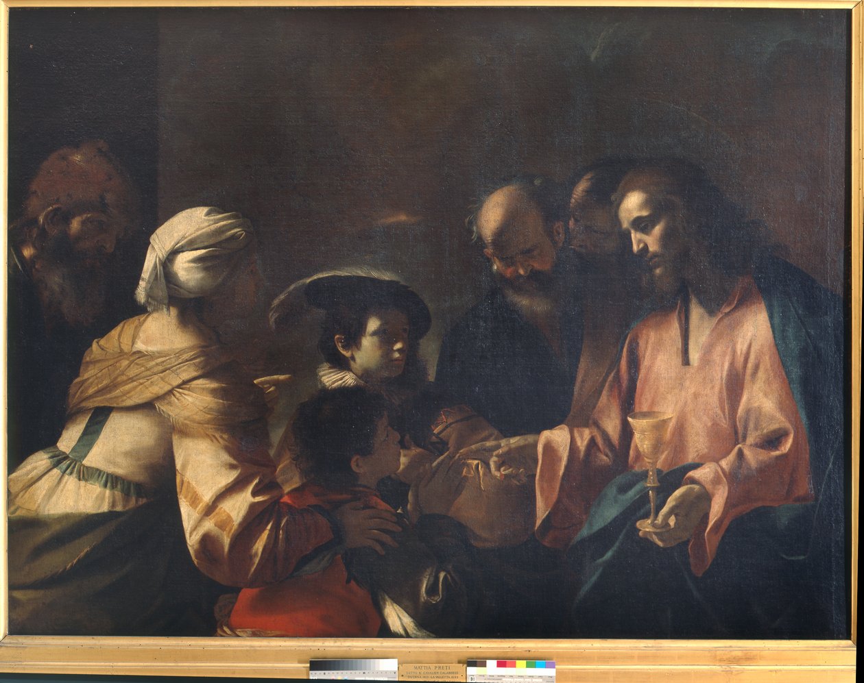 Uma mãe confiando seus filhos a Cristo de Mattia Preti