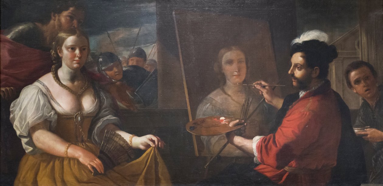 Apeles pinta o retrato de Campaspe, amante de Alexandre o Grande, segunda metade do século XVII (óleo sobre tela) de Mattia (1613 99) Preti