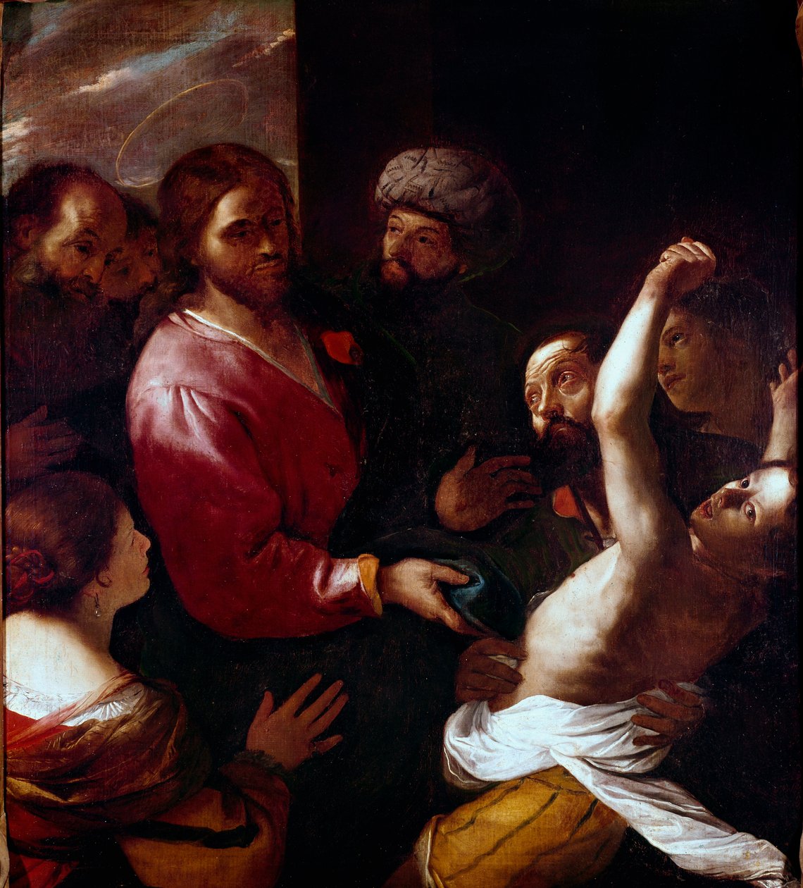 Jesus Cristo guerreia um grupo de exorcismo. Pintura de Mattia Preti dit il Cavalier Calabrese (1613-1699) Sol. 135x118 cm Florença, Galleria degli Uffizi (Escritórios) de Mattia Preti