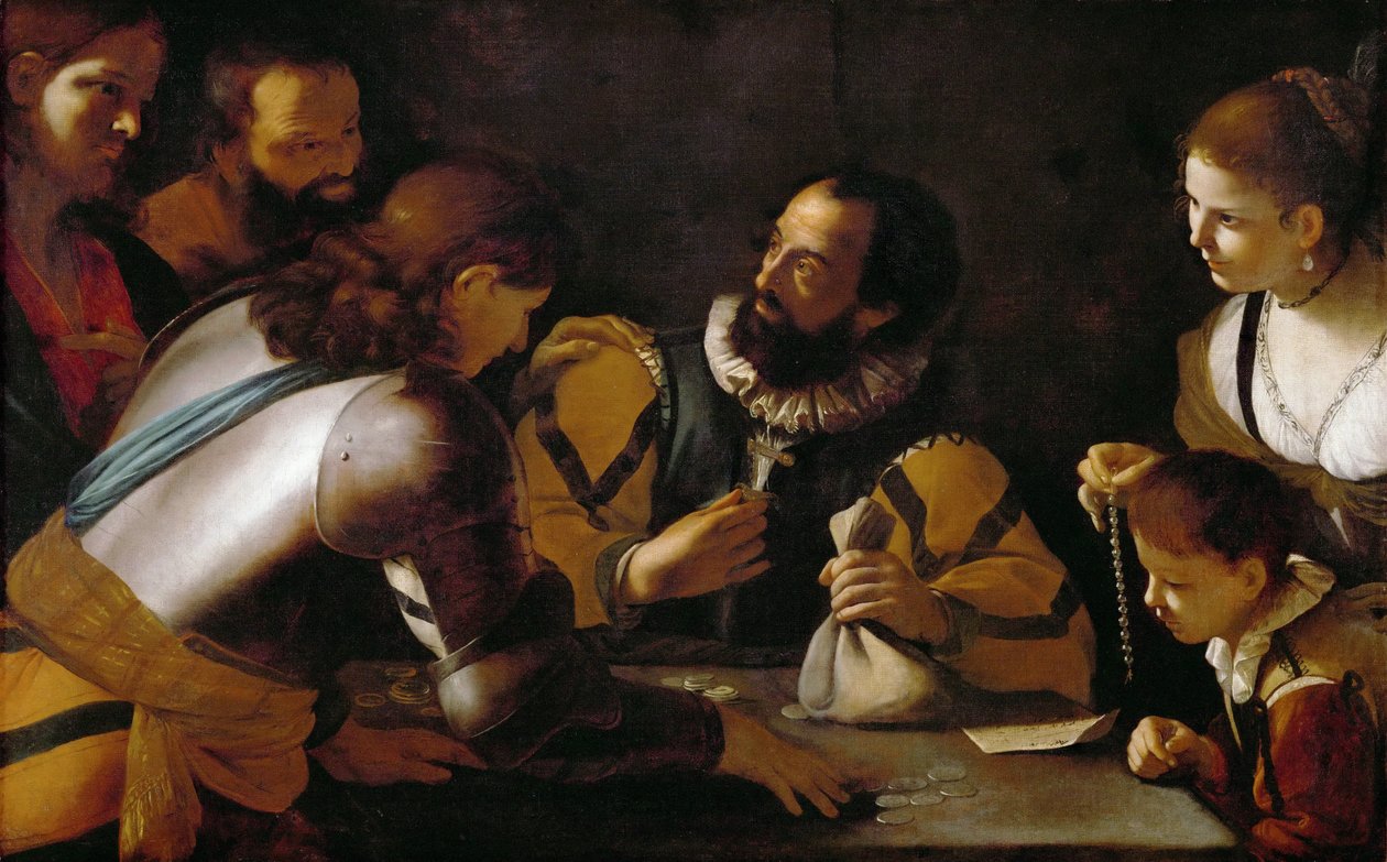 La vocation de Saint Matthieu - The Vocation of Saint Matthew - Mattia Preti (1613-1699). Óleo sobre tela, c. 1635. Dimensão : 104x164 cm. Museu de História de Arte, Vienne de Mattia Preti