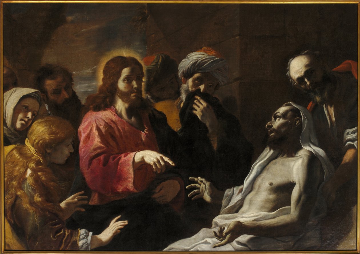 Ressurreição de Lázaro, Segunda metade do século XVII (óleo sobre tela) de Mattia (1613 99) Preti