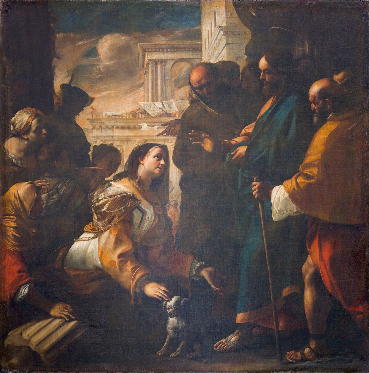 Cristo e a mulher de Canaã, 1646-1647. de Mattia Preti