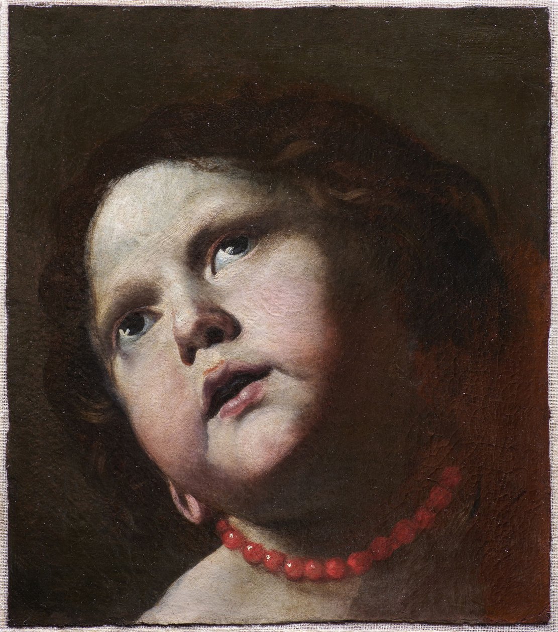 Cabeça de uma menina com um colar de coral, c. 1645 de Mattia Preti