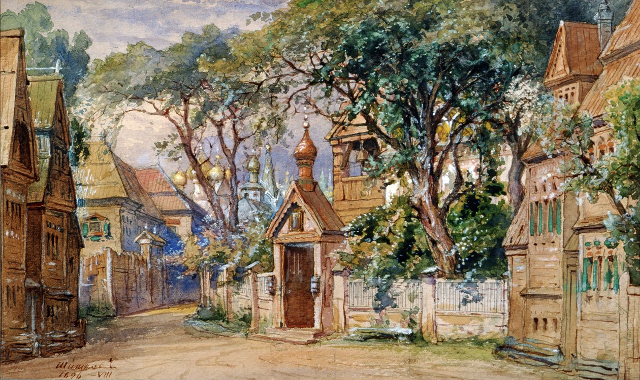 Stage Design para &39;Oprichnik&39; de Tchaikovsky, 1874 (wc e guache sobre papelão) de Matvey Andreyevich Shishkov