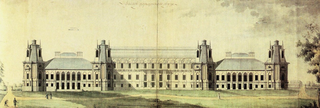 O Palácio Tsaritsyno, c. 1796 de Matvey Fyodorovich Kazakov