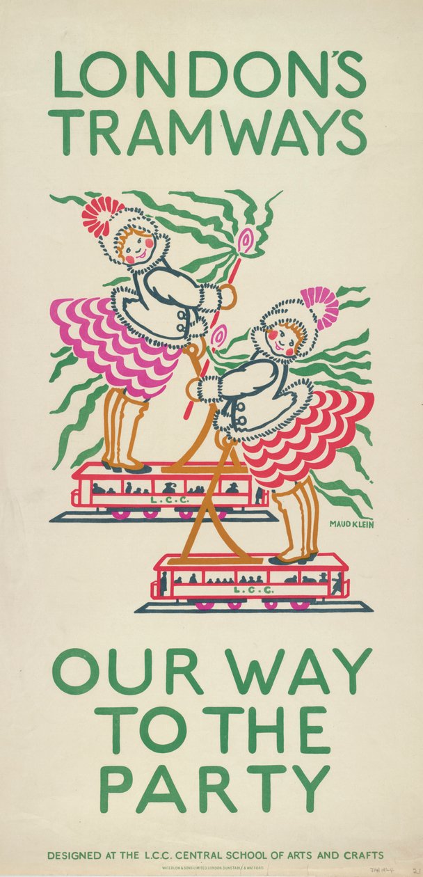 Our Way to the Party, London County Council LCC Tramways poster, 1924 de Maud Klein